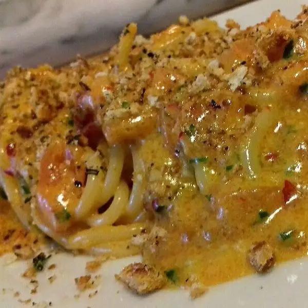 Ricetta Spaghetti ‘nduja gorgonzola dolce e croccante di pane di paolo91