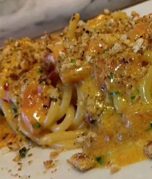 Ricetta Spaghetti ‘nduja gorgonzola dolce e croccante di pane di paolo91