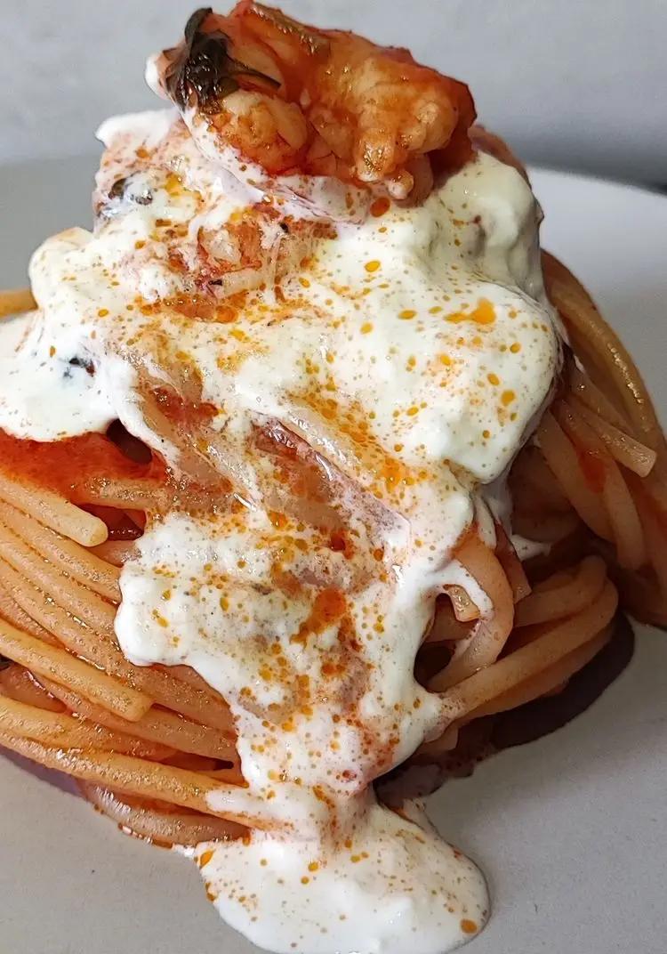Ricetta Spaghetti con gamberoni e stracciatella di giovipipitone29