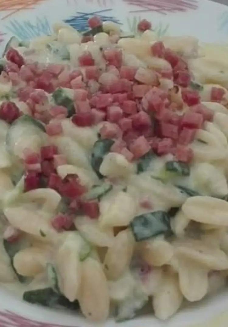 Ricetta Gnocchetti sardi con philadelphia zucchine e speck croccante di Briciole_di_mollica