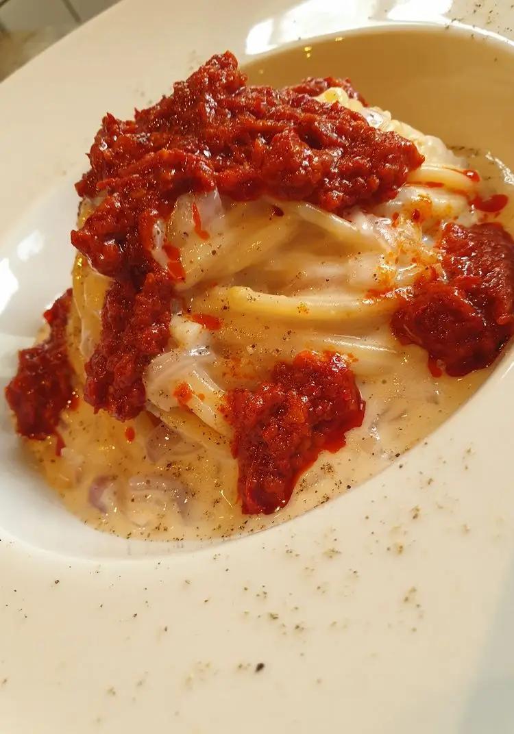 Ricetta Pasta risottata con cipollotto di Tropea, pecorino e 'nduja di Robertobabbilonia