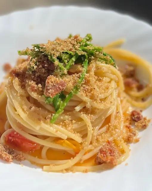 Ricetta Spaghettone ai 3 pomodori e asparago selvatico di andrea_c.