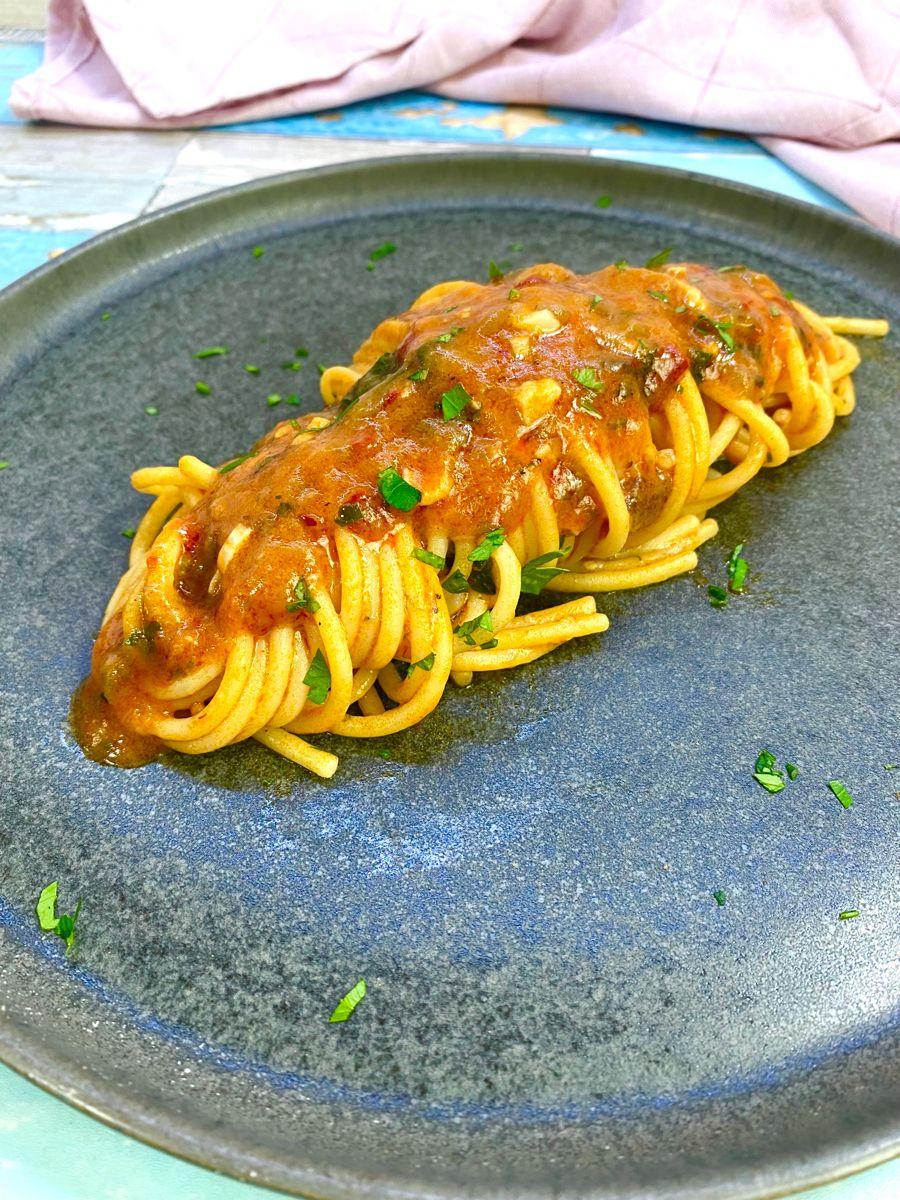 Ricetta Spaghetti cremosi con melanzane e nduja di _animaincucina_