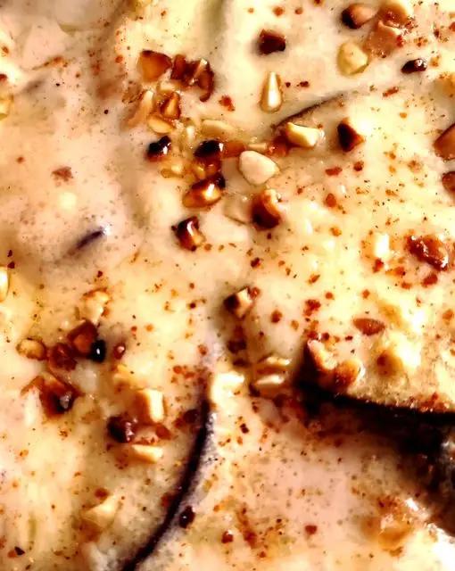 Ricetta Parmigiana di melanzane bianca con granella di arachidi tostate. di ilninotto