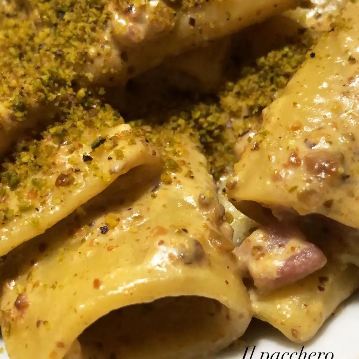 Ricetta Paccheri con burrata pistacchi e pancetta croccante di loredana3008