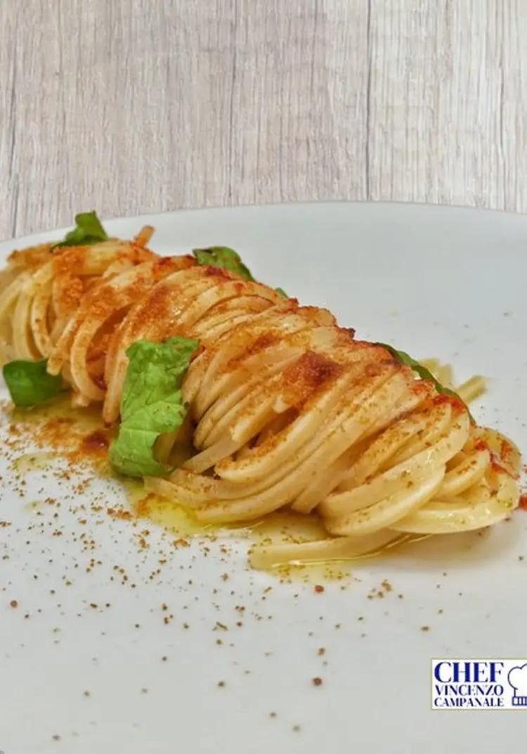 Ricetta Spaghettone aglio olio bottarga peperoncino di chef_vincenzo_campanale