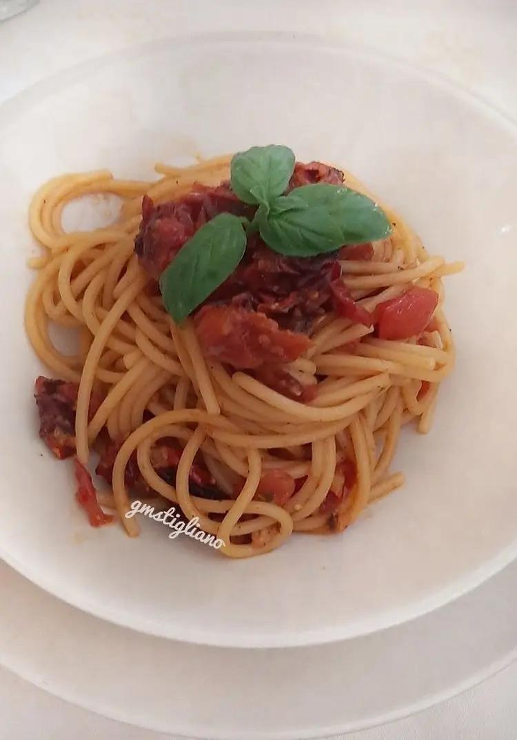 Ricetta Spaghetti  con pomodori al forno di grazia010