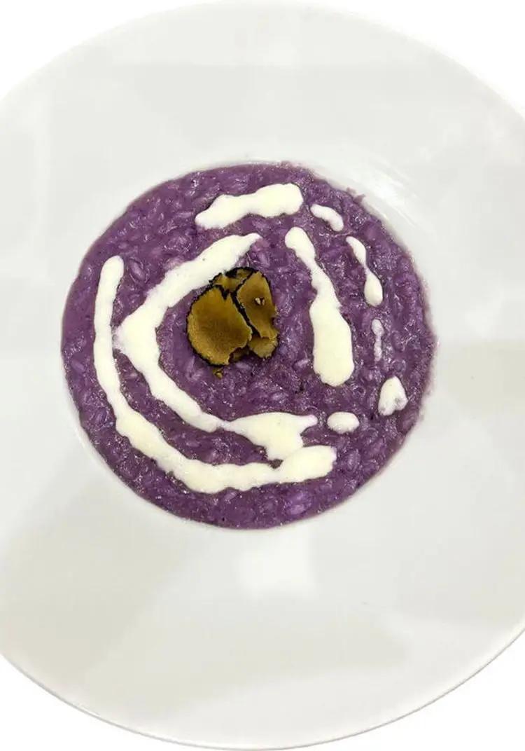Ricetta Risotto al cavolo viola fonduta di mozzarella di bufala e tartufo nero di savianonunzio