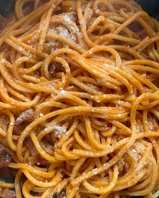 Ricetta Spaghettone all’amatriciana di unamelaperamica