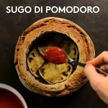 Immagine del passaggio 3 della ricetta Pagnotta ripiena di melanzane alla parmigiana
