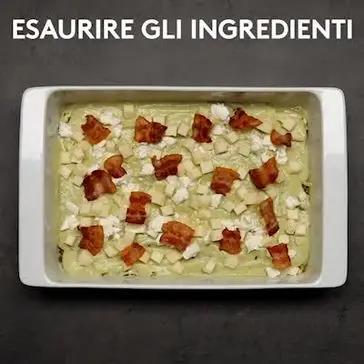 Immagine del passaggio 7 della ricetta Lasagna al pistacchio con pancetta e provola