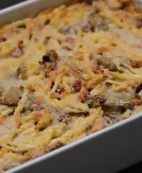 Immagine del passaggio 5 della ricetta Trofie al forno con carciofi, pancetta e gorgonzola