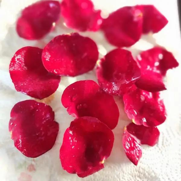 Immagine dello step: Lavare i petali delle rose.