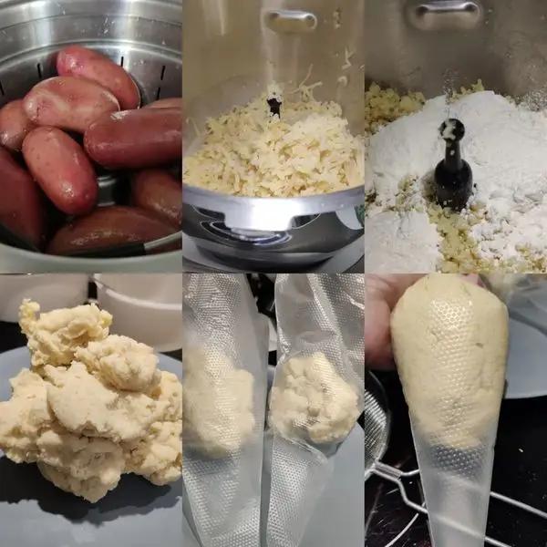 Immagine dello step: Cuocere le patate ben lavate e con la buccia al vapore per 40/45 minuti ,la cottura dipende dalle dimensioni delle patate